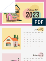 Pink Yellow Pastel Colorful Cute Calendar 2023 PDF