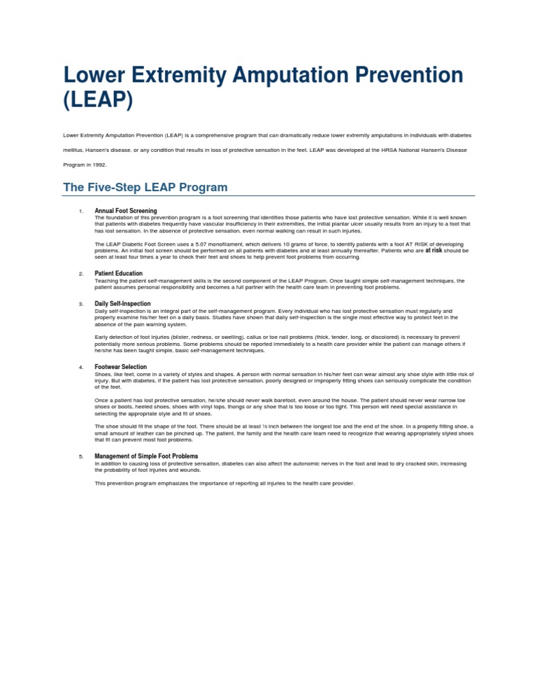 Lower Extremity Amputation Prevention | Download Free PDF | Shoe ...