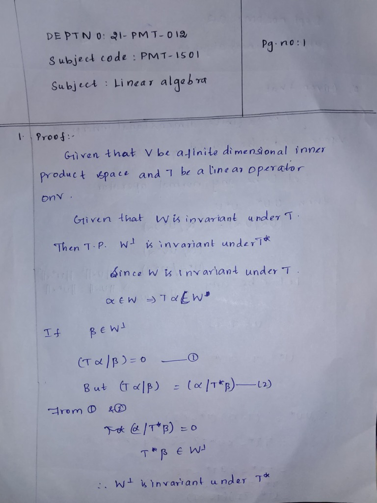 21-PMT-012, Linear Algebra PDF | PDF