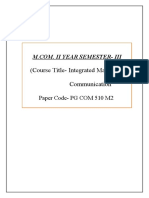 Integrated Marketing PDF M.com. Sem. III