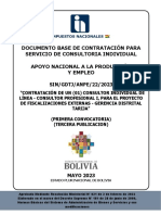 Documento Base de Contratación para Servicio de Consultoria Individual Apoyo Nacional A La Producción Y Empleo SIN/GDTJ/ANPE/22/2023