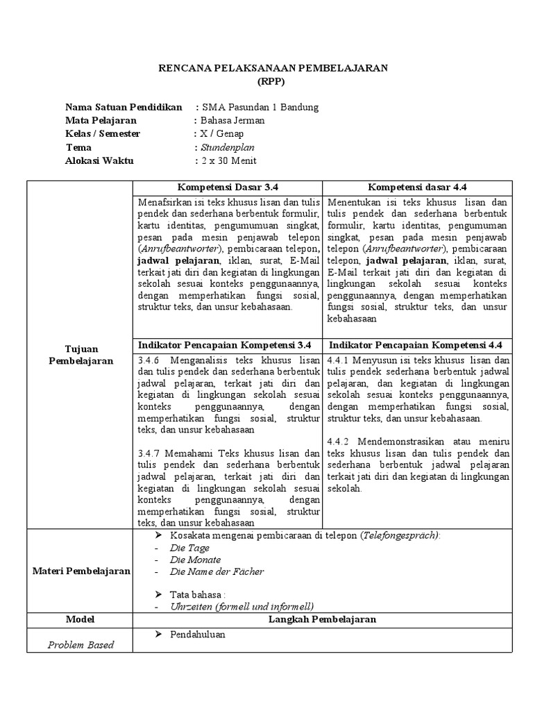 Rpp kelas x stundenplan uhrzeiten 1 pdf