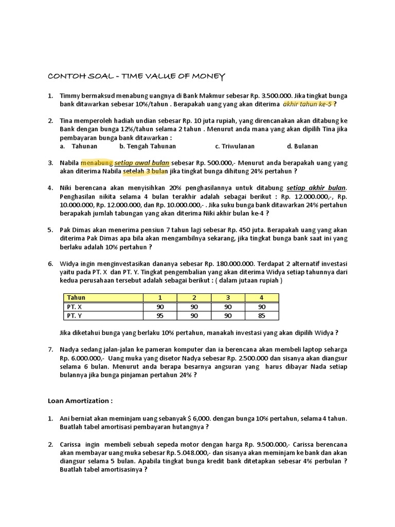 Contoh Soal Time Value of Money | PDF