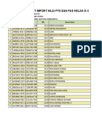 Format Import Nilai PTS dan PAS Kelas IX C