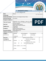 Formato de Inscripción Proyecto de Investigación: (Seleccionar Una)