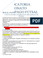 CONVOCATORIA CAMPEONATO RELAMPAGO FÚTSAL Borrador