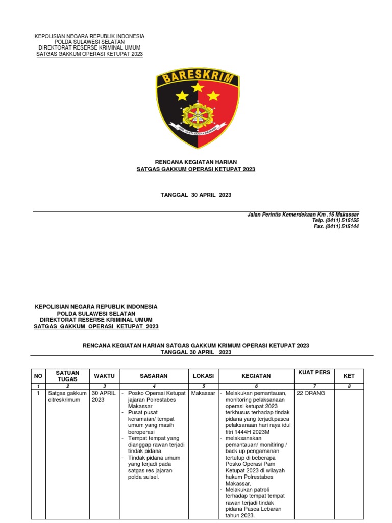Rengiat Ops Ketupat 2023 | PDF