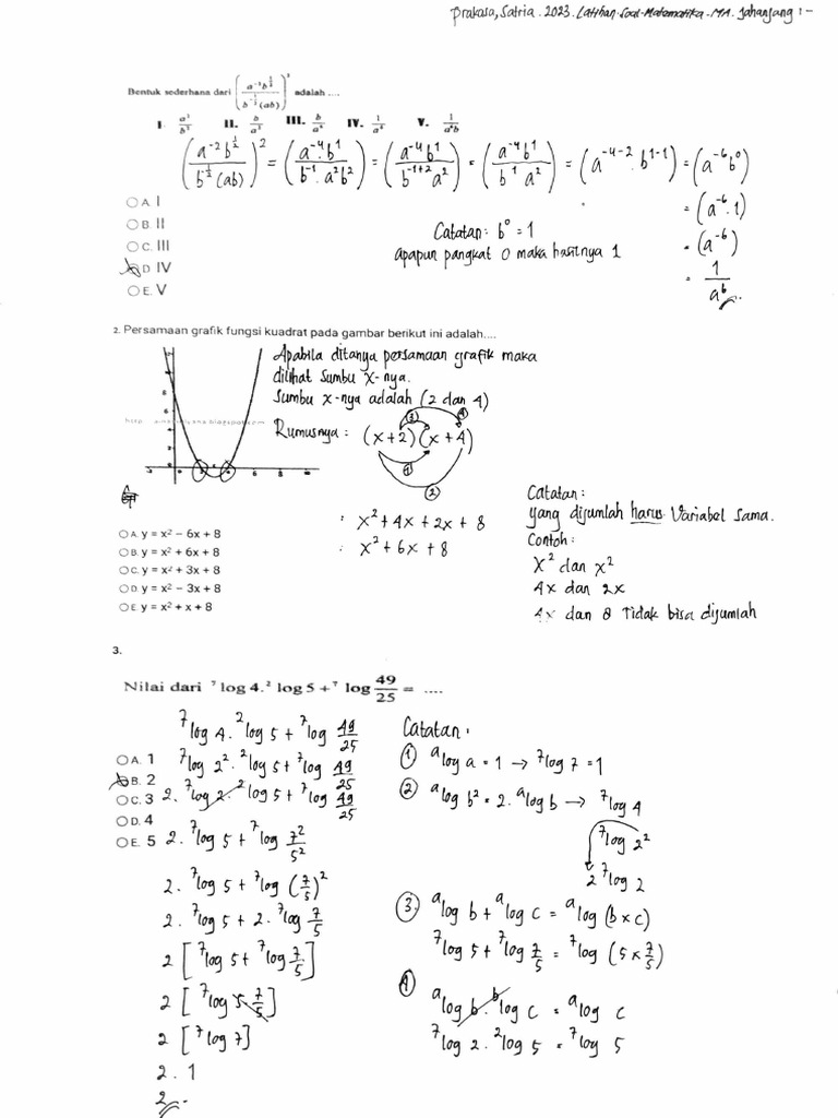 Jawaban Soal Matematika MA 2 | PDF