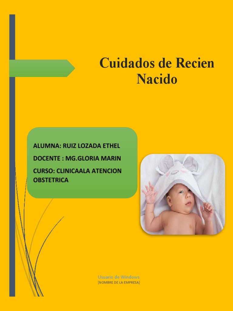 Cuidados Del Recien Nacido Pdf Parto El Embarazo