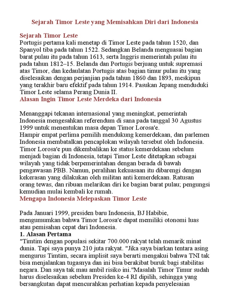 Masa Prasejarah dan Prakolonial Timor Leste