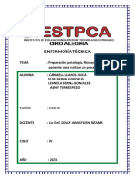 Preparación psicológica, física y traslado de paciente para procedimiento