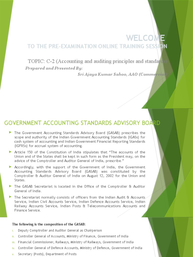 Overview of Indian Government Accounting Standards | PDF | Financial ...