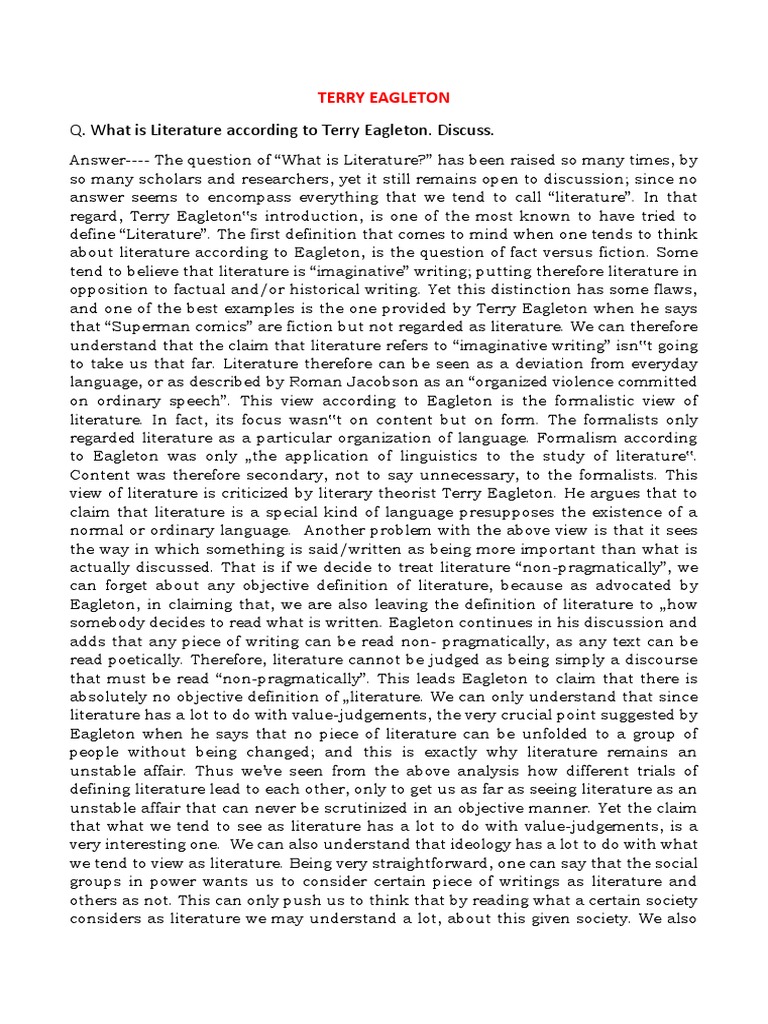 Terry Eagleton PDF Philosophical Theories Cognition