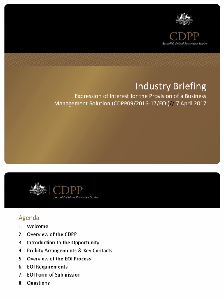 CDPP Industry Briefing | PDF | Government | Justice
