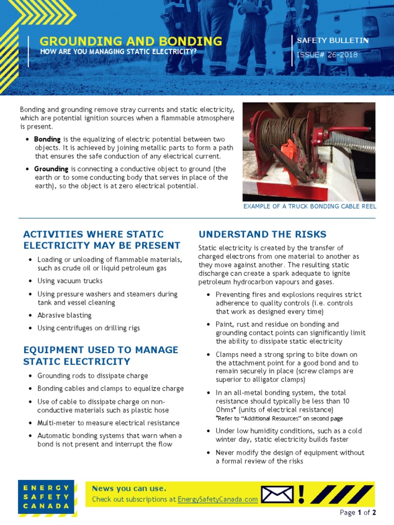 Jan Bonding and Grounding Safety Bulletin PDF PDF Physical Sciences