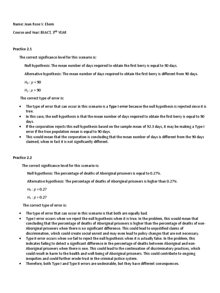 Statistical analysis homework download free pdf type i and type
