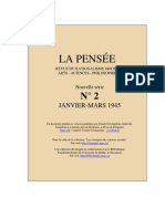 LA PENSEE Revue Du Rationalisme Moderne Art Sciences Philosophie Nouvelle Serie N 2 PDF