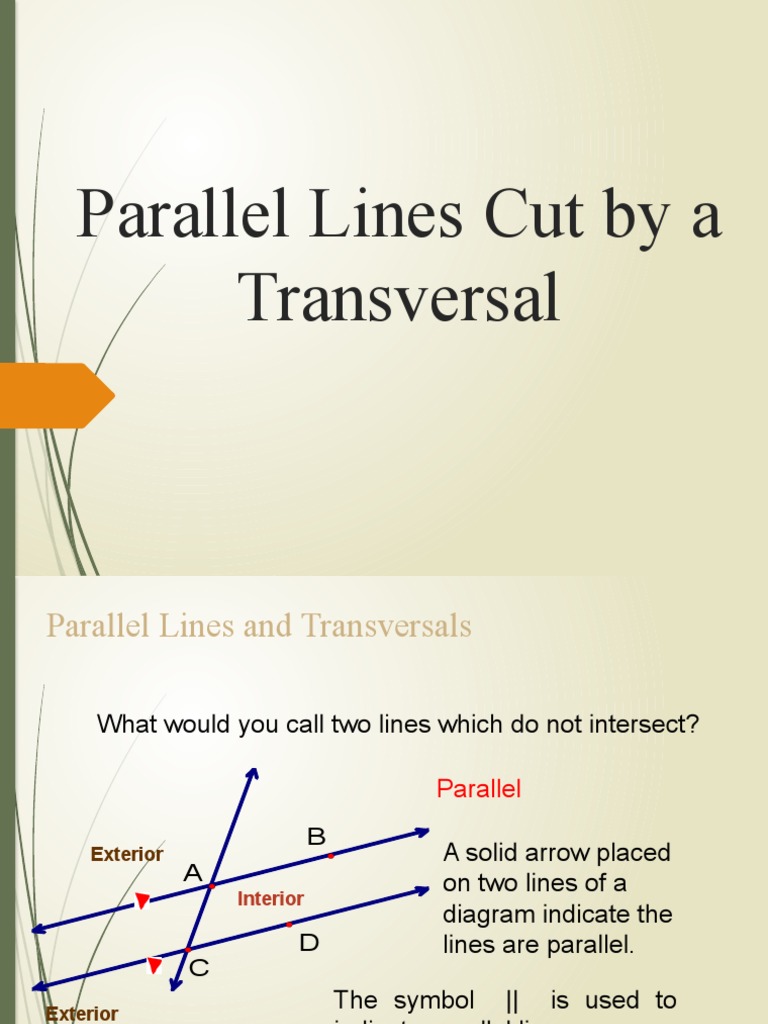Parallel Lines and Transversal Angles | PDF | Mathematics | Classical ...