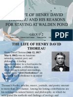The Life of Henry David Thoreau and His Reasons For Staying at Walden Pond Group 2 English
