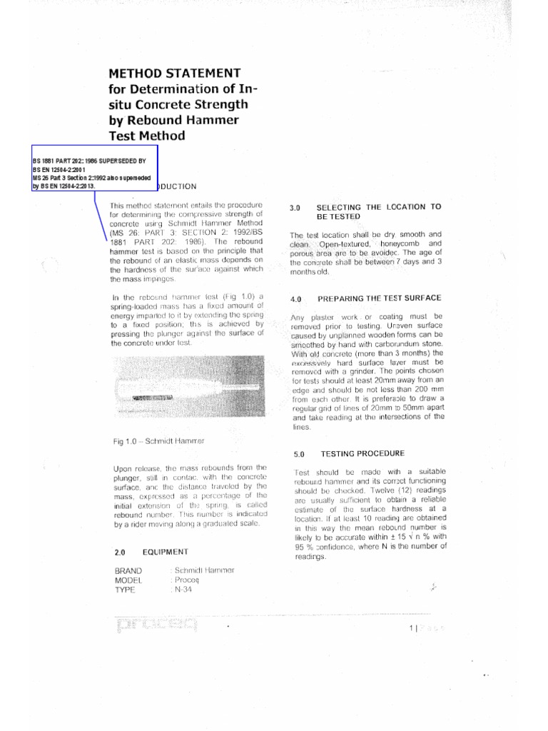 Comment To Outdated Rebound Hammer Test PDF