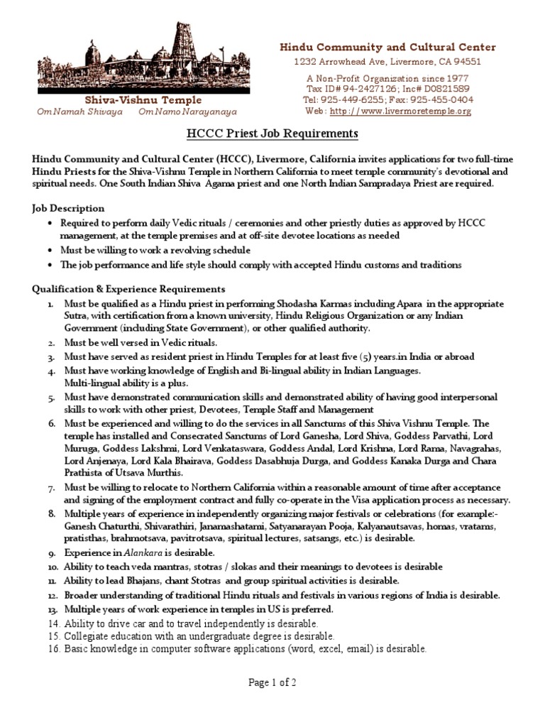 Priest Job Description PDF