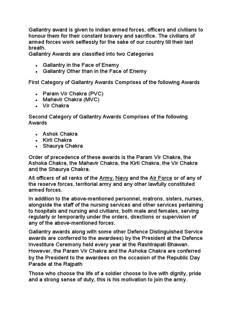gallantry award winner essay pdf
