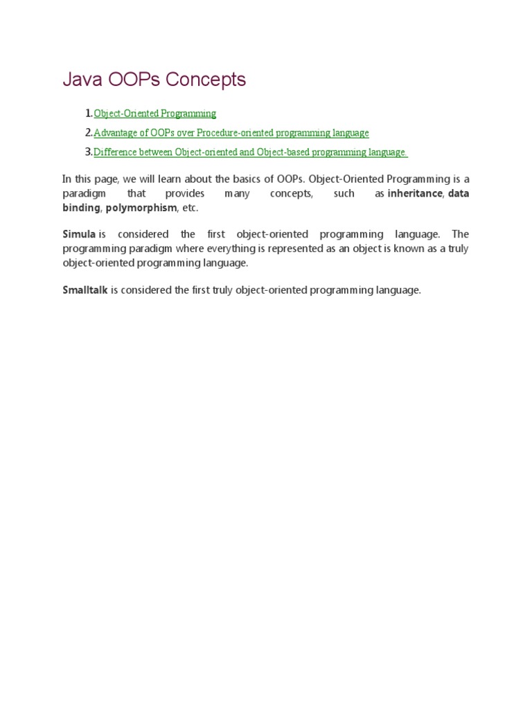 Java OOPs Concepts PDF Java oops concepts pdf