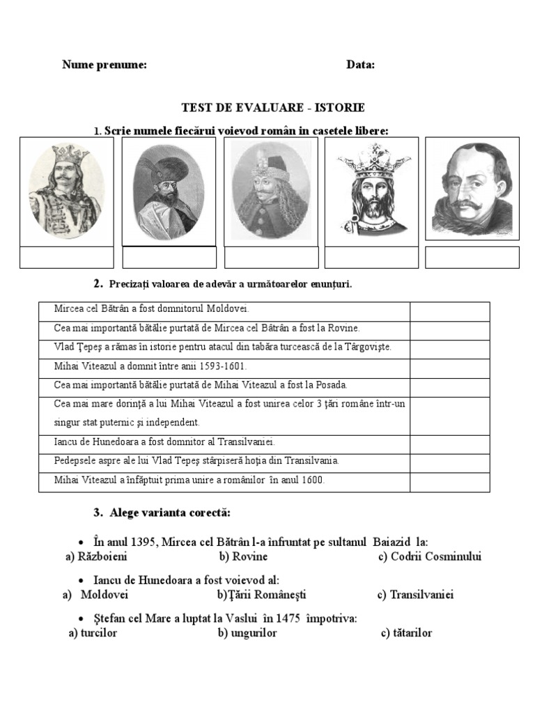 Test Istorie | PDF