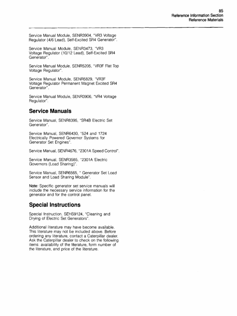 CATERPILLAR SR4B GENERATOR MANUAL PDF visual data 3