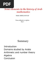 Some Elements in The History of Arab Mathematics: Mahdi Abdeljaouad