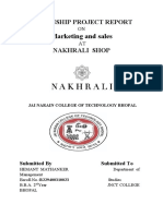 Marketing and Sales Study of Nakhrali Shop