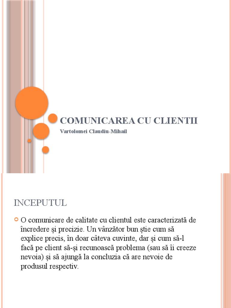 Comunicarea Cu Clientii 2 | PDF