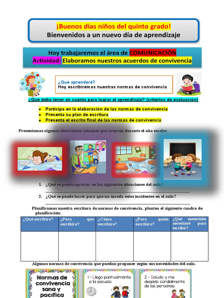Normas de Convivencia en el Aula | PDF