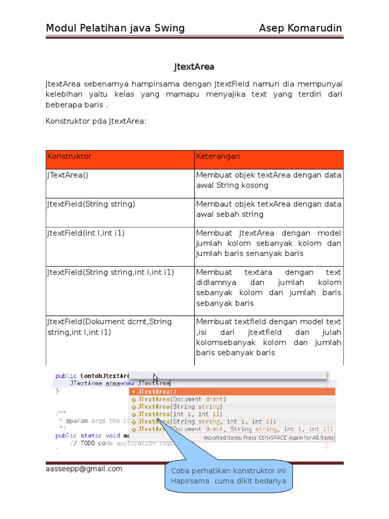 Pertemuan 7 (JTextArea) | PDF | Teknologi & Rekayasa