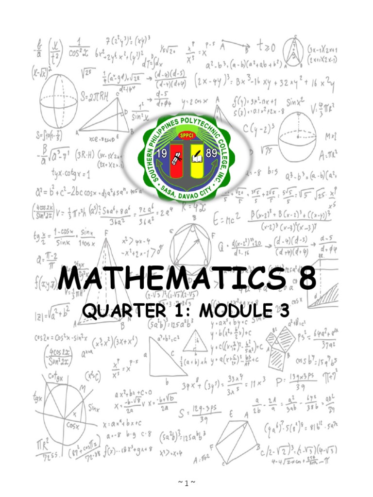Mathematics 8 Q1M3 PDF PDF Polynomial Rational Number