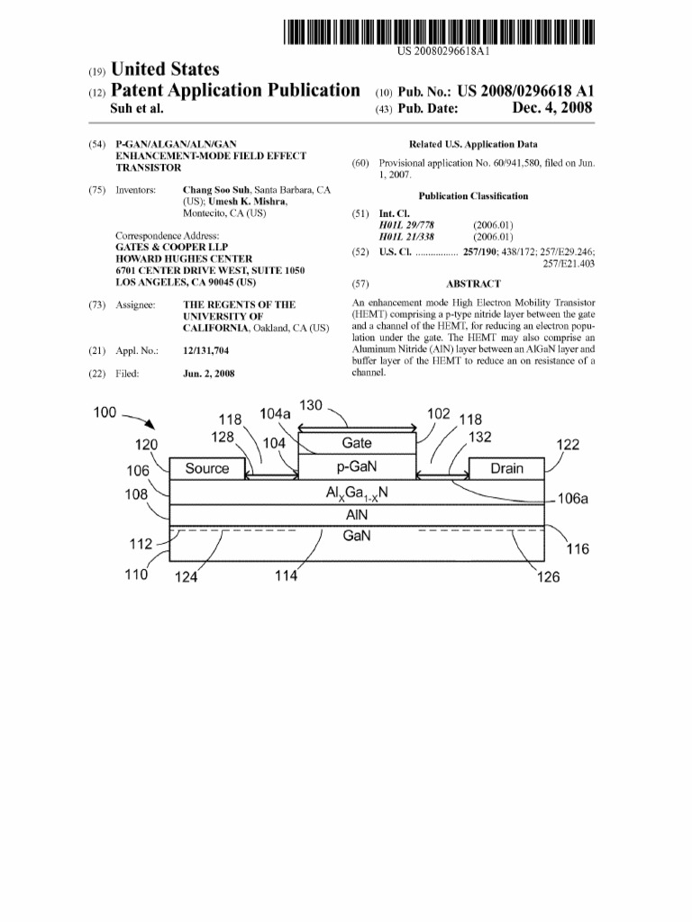 Enhancement of algan gan high electron mobility transistors through p