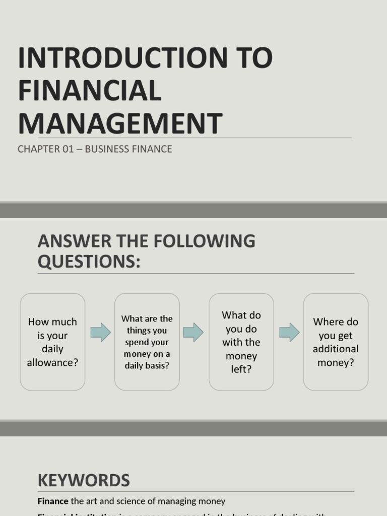 Chapter 1 Introduction To Financial Management | PDF | Equity (Finance ...