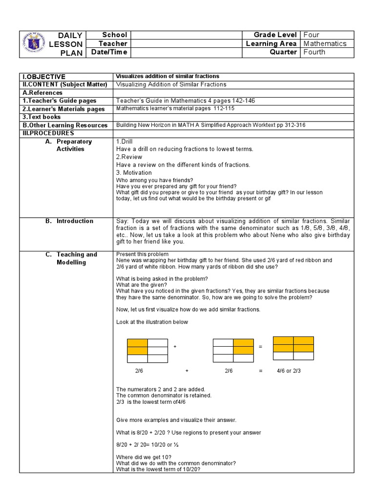 Visualizing Fraction Operations in Math | PDF | Mathematics | Arithmetic