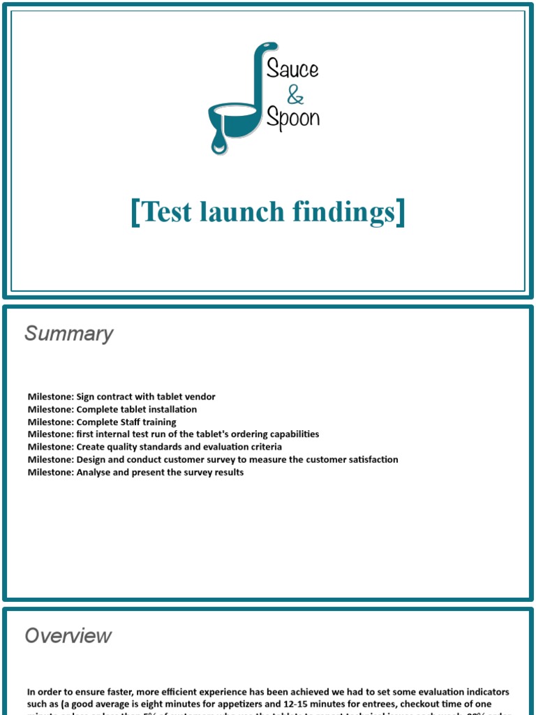Sauce Spoon Test Launch Findings PDF