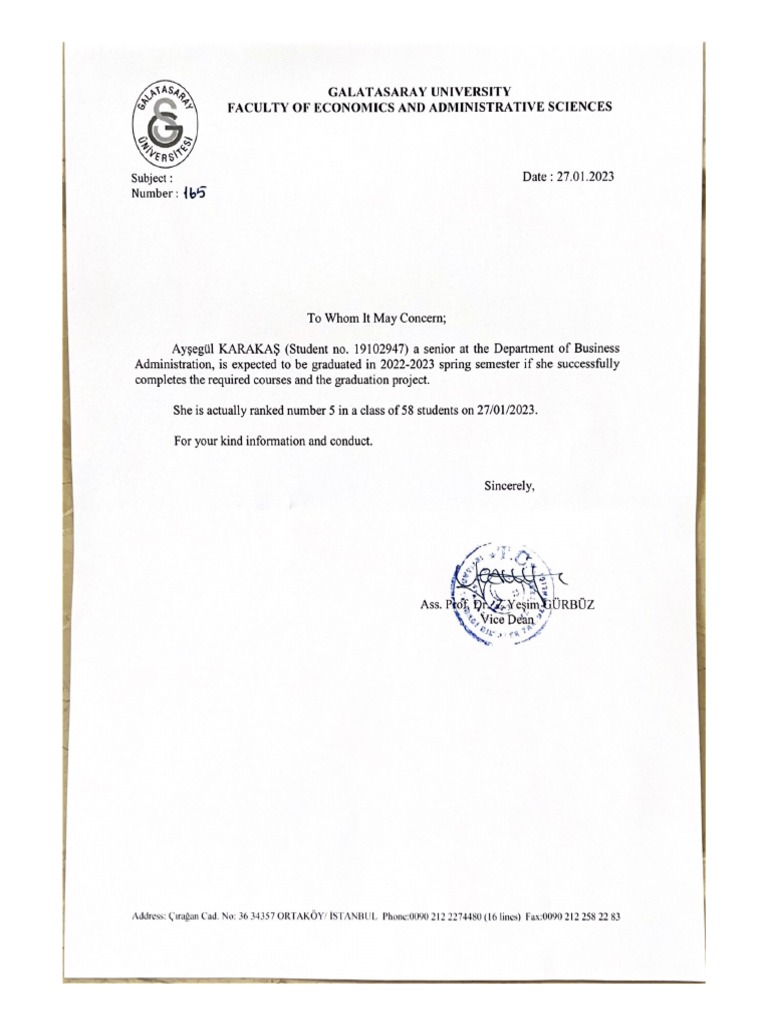 Graduation Statement Aysegul Karakas Pdf Pdf