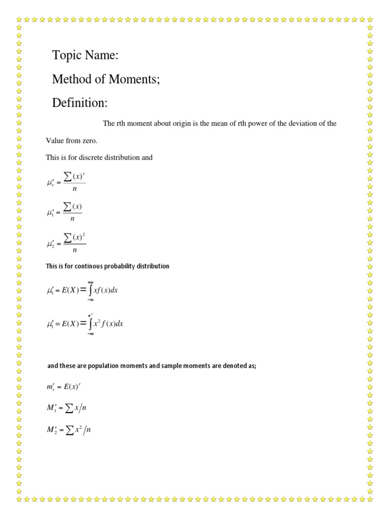 Method of Moments | PDF | Estimator | Probability Distribution