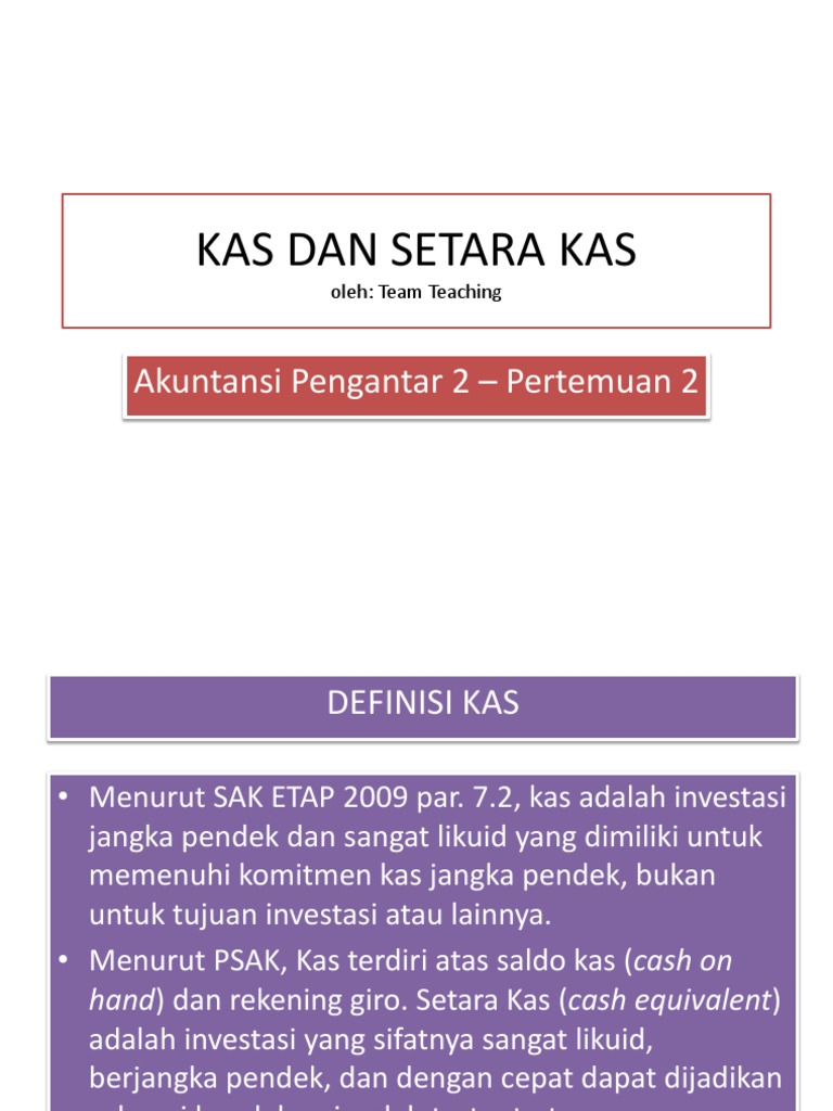 Pengelolaan Kas dan Setara Kas | PDF