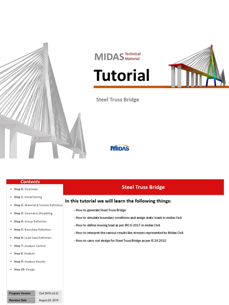 Modeling and Analysis of a Steel Truss Bridge Using MIDAS Civil | PDF ...