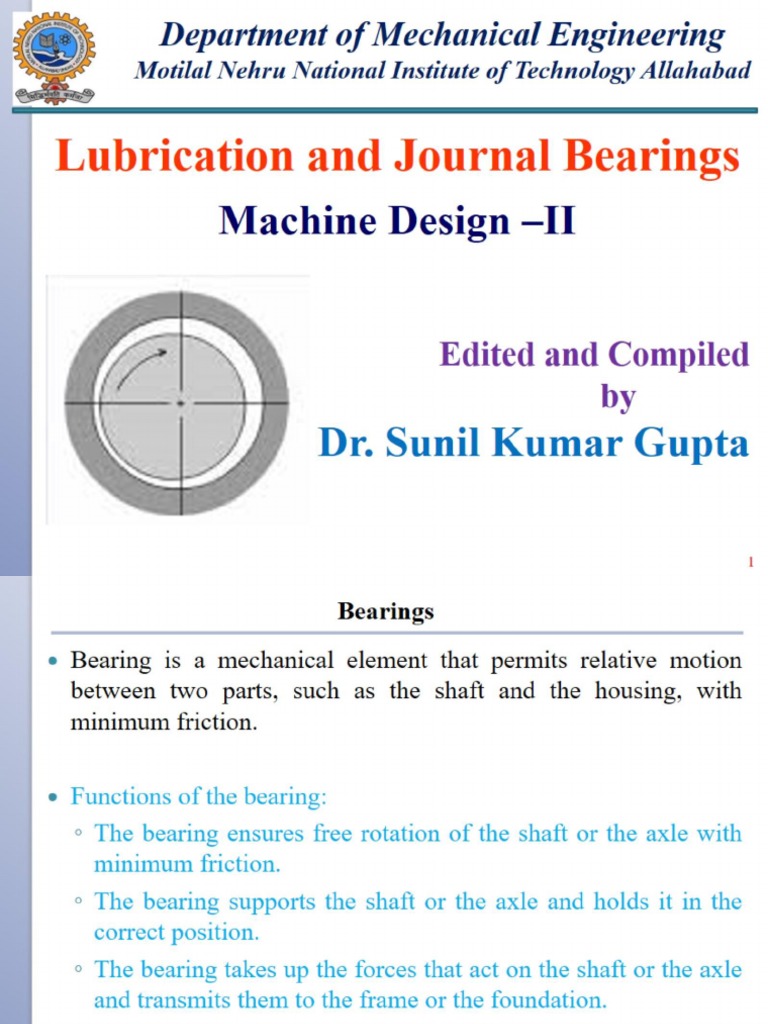 Design of Lubrication and Journal Bearings1 | PDF