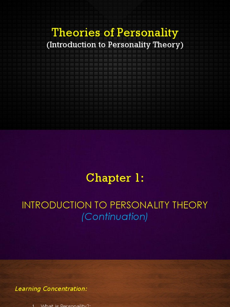 Introduction To Personality Theories Part Ii Pdf Pdf Theory
