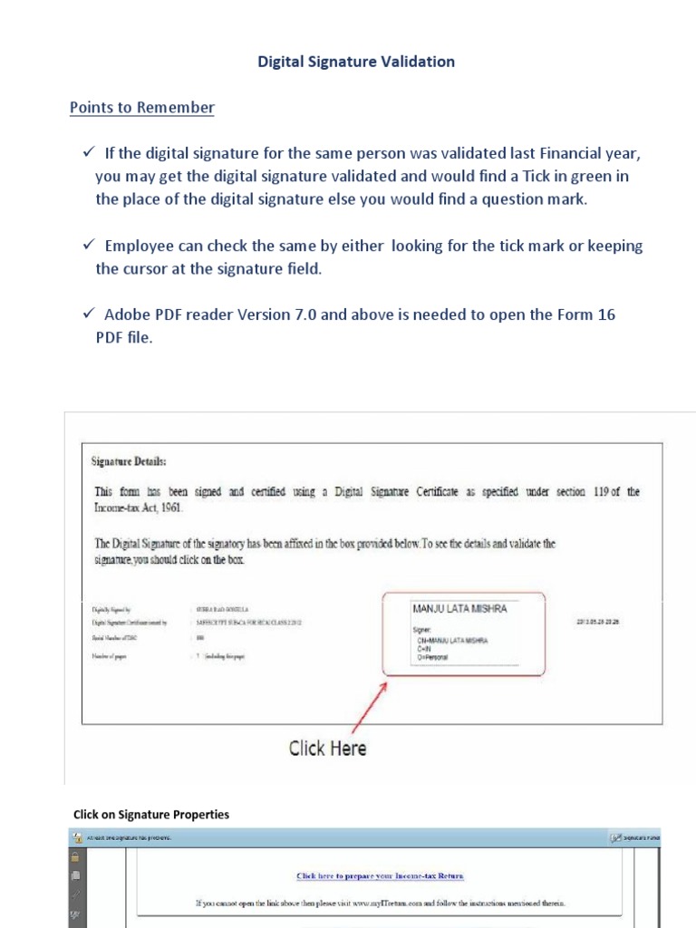 Digital signature validation process pdf