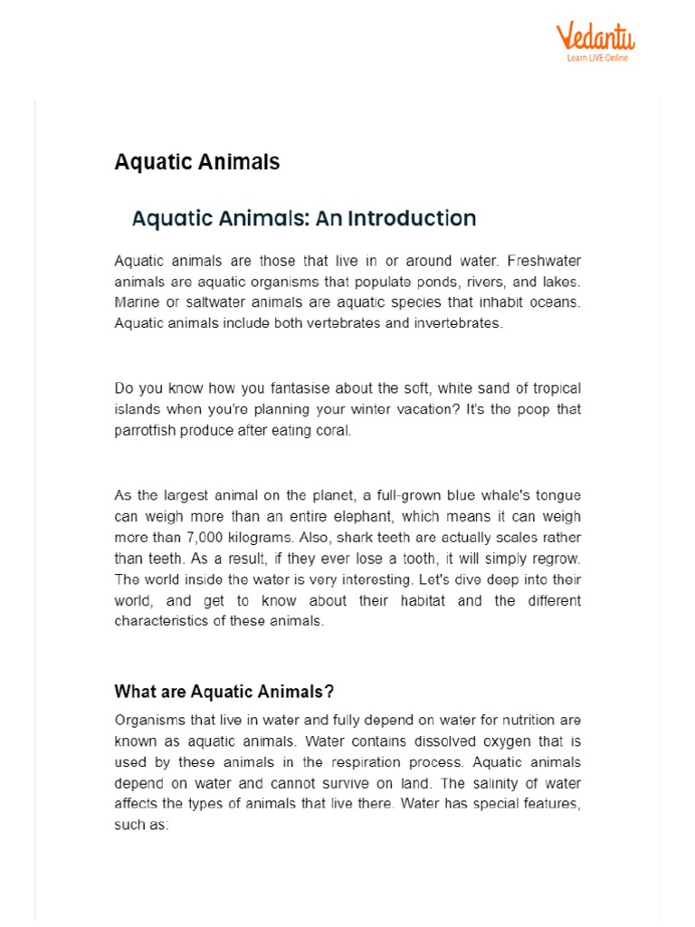 Aquatic Animals | PDF