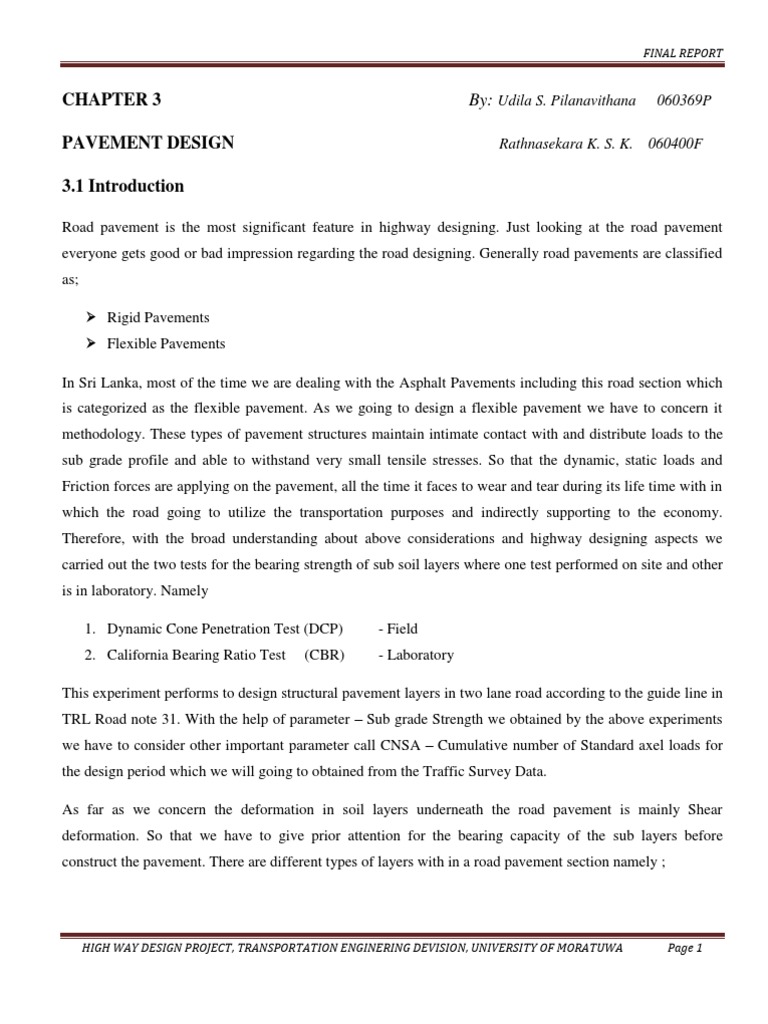 Pavement Design Methodology Report | PDF | Road Surface | Civil Engineering