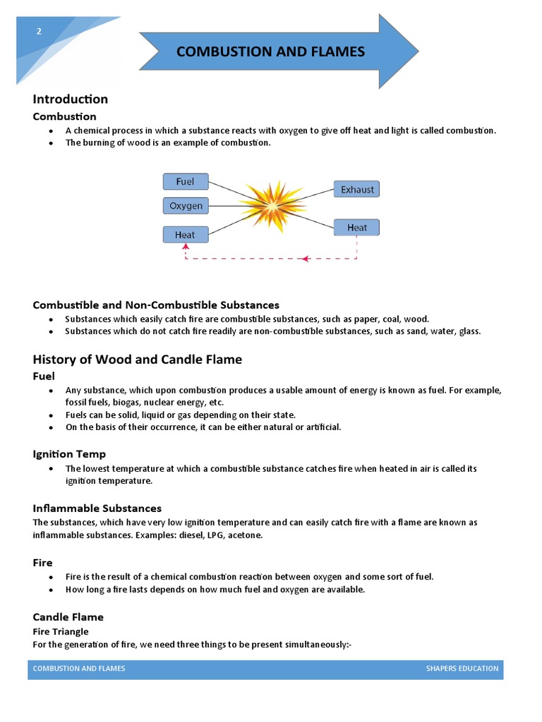 CH - 6 Combustion and Flames (Final) | PDF | Combustion | Fires