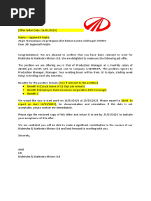 Offer Letter Format